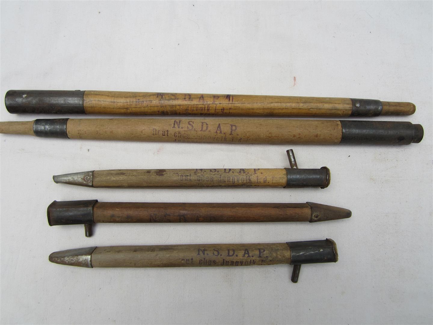 WW1 German Tent Poles & Pegs - N.S.D.A.P.